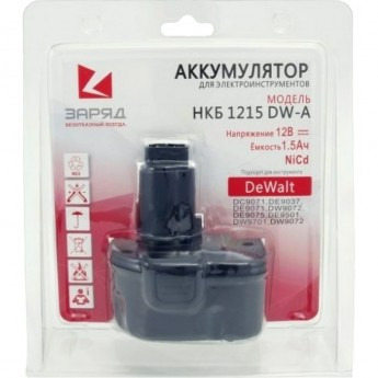 Аккумулятор POWERMAN НКБ-1215-DW-A для DeWalt 12.0В, 1.5Ач, NiCd, в блистере